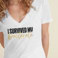 Phd Graduation Doctorate Degree Dissertation Masteral Grad Women's Jersey Short Sleeve Deep V-Neck Tshirt