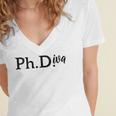 PhD Graduation Women Doctorate Degree PhDiva Women's Jersey Short Sleeve Deep V-Neck Tshirt