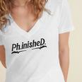 Phd Phinished Shirt Doctorate Graduation Students Women's Jersey Short Sleeve Deep V-Neck Tshirt