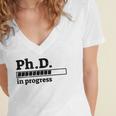 PhD In Progress Graduation Progress Bar Shirt Women's Jersey Short Sleeve Deep V-Neck Tshirt