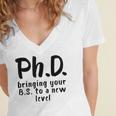 Phd Shirt Bs Doctorate Graduation Doctoral Women's Jersey Short Sleeve Deep V-Neck Tshirt