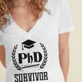 PHD Survivor T-Shirt Graduation Student Teacher For Men Women Kids Women's Jersey Short Sleeve Deep V-Neck Tshirt