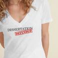 PhD Thesis Defense Graphic Doctoral Graduation Women's Jersey Short Sleeve Deep V-Neck Tshirt