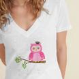 Pink I Graduated From Elementary Graduation Women's Jersey Short Sleeve Deep V-Neck Tshirt