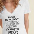 Please Be-Patient I'm From The 1900s Retro Cassette Tape Women's Jersey Short Sleeve Deep V-Neck Tshirt