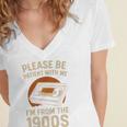 Please Be Patient I'm From The 1900s – Vintage Tape Premium Women's Jersey Short Sleeve Deep V-Neck Tshirt