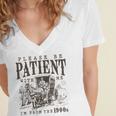 Please Be Patient I'm From The 1900s Boomer Meme Print Women's Jersey Short Sleeve Deep V-Neck Tshirt