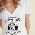 Please Be Patient With Me I'm From The 1900s Camera Premium Women's Jersey Short Sleeve Deep V-Neck Tshirt
