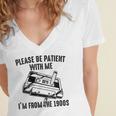 Please Be Patient With Me I'm From The 1900s Cassette Pencil Women's Jersey Short Sleeve Deep V-Neck Tshirt