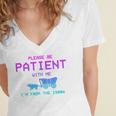 Please Be Patient With Me I'm From The 1900s Father Day Premium Women's Jersey Short Sleeve Deep V-Neck Tshirt