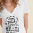 Please Be Patient With Me I'm From The 1900s Funny Train Women's Jersey Short Sleeve Deep V-Neck Tshirt Please Be Patient With Me I'm From The 1900s Funny Train Women's Jersey Short Sleeve Deep V-Neck Tshirt