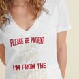 Please Be Patient With Me I'm From The 1900s Grandma Grandpa Premium Women's Jersey Short Sleeve Deep V-Neck Tshirt