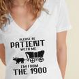 Please Be Patient With Me I'm From The 1900s Husband Joke Women's Jersey Short Sleeve Deep V-Neck Tshirt