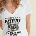 Please Patient I'm From The 1900s Quote Vintage Horse Women's Jersey Short Sleeve Deep V-Neck Tshirt