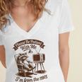 Please Be Patient With Me I'm From The 1900s Raccoon Vintage Women's Jersey Short Sleeve Deep V-Neck Tshirt