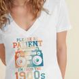 Please Be Patient With Me I'm From The 1900s Retro 90s Dad Premium Women's Jersey Short Sleeve Deep V-Neck Tshirt