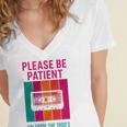 Please Be Patient I'm From The 1900s Retro Cassette Tape Premium Tri-Blend Women's Jersey Short Sleeve Deep V-Neck Tshirt