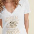 Please Be Patient With Me I'm From The 1900s Retro Humor Premium Tri-Blend Women's Jersey Short Sleeve Deep V-Neck Tshirt Please Be Patient With Me I'm From The 1900s Retro Humor Premium Tri-Blend Women's Jersey Short Sleeve Deep V-Neck Tshirt