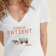 Please Be Patient With Me I'm From The 1900s Retro Trail Women's Jersey Short Sleeve Deep V-Neck Tshirt