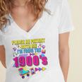 Please Be Patient With Me I'm From The 1900s Retro Vibes Premium Women's Jersey Short Sleeve Deep V-Neck Tshirt
