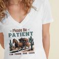 Please Be Patient I'm From The 1900s Stagecoach Western Vint Women's Jersey Short Sleeve Deep V-Neck Tshirt Please Be Patient I'm From The 1900s Stagecoach Western Vint Women's Jersey Short Sleeve Deep V-Neck Tshirt
