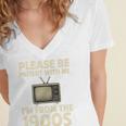 Please Be Patient With Me I'm From The 1900s Television Set Premium Women's Jersey Short Sleeve Deep V-Neck Tshirt