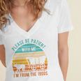 PLEASE BE PATIENT I'M FROM THE 1900s Vintage 1900s 90s Premium Tri-Blend Women's Jersey Short Sleeve Deep V-Neck Tshirt