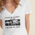 Please Be Patient With Me I'm From The 1900s Vintage Drowing Women's Jersey Short Sleeve Deep V-Neck Tshirt
