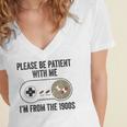 Please Be Patient With Me I'm From The 1900s Vintage Gamer Women's Jersey Short Sleeve Deep V-Neck Tshirt Please Be Patient With Me I'm From The 1900s Vintage Gamer Women's Jersey Short Sleeve Deep V-Neck Tshirt