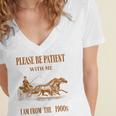 Please Be Patient With Me I'm From The 1900s Vintage Horses Women's Jersey Short Sleeve Deep V-Neck Tshirt