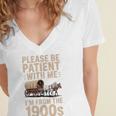 Please Be Patient With Me I'm From The 1900s Vintage Premium Women's Jersey Short Sleeve Deep V-Neck Tshirt
