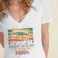 Please Be Patient-With Me I'm From The 1900s Retro Music Premium Women's Jersey Short Sleeve Deep V-Neck Tshirt