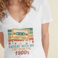 Please Be Patient-With Me I'm From The 1900s Retro Music Women's Jersey Short Sleeve Deep V-Neck Tshirt