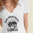 Please Show Me Patience I'm From The 1900s Vintage CASSETTE Women's Jersey Short Sleeve Deep V-Neck Tshirt