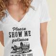 Please Show Me Patience I'm From The 1900s Vintage Horse Women's Jersey Short Sleeve Deep V-Neck Tshirt