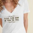 Please Slow Down I'm From The 1900s Women's Jersey Short Sleeve Deep V-Neck Tshirt