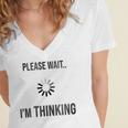 Please Wait I'm Thinking Introvert Women's Jersey Short Sleeve Deep V-Neck Tshirt Please Wait I'm Thinking Introvert Women's Jersey Short Sleeve Deep V-Neck Tshirt