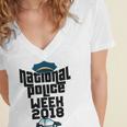 Police Officer National Week T-Shirt Graduation 2018 Women's Jersey Short Sleeve Deep V-Neck Tshirt