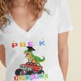 Pre k Graduation 2025 Pre-k Kindergarten Graduate Dinosaur Premium Tri-Blend Women's Jersey Short Sleeve Deep V-Neck Tshirt