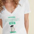 Pre K Graduation Shirt Cute Graduate 2018 Wise Owl Women's Jersey Short Sleeve Deep V-Neck Tshirt