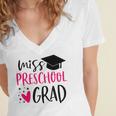 Preschool Graduation Shirt For Girl 2019 Miss Preschool Grad Women's Jersey Short Sleeve Deep V-Neck Tshirt