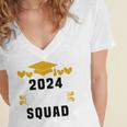 Prom Squad 2024 High School Graduation Party Premium Women's Jersey Short Sleeve Deep V-Neck Tshirt
