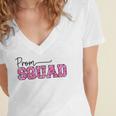 Prom Squad Prom Graduation Class Of 2024 Leopard Matching Women's Jersey Short Sleeve Deep V-Neck Tshirt