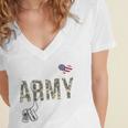 Proud Army Mom Army Graduation Mom US Army Mom Women's Jersey Short Sleeve Deep V-Neck Tshirt