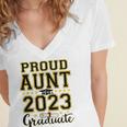 Proud Aunt Of A 2023 Graduate Family Matching Graduation Women's Jersey Short Sleeve Deep V-Neck Tshirt