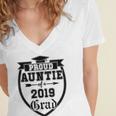 Proud Auntie Of a 2019 Grade Aunt Graduation Women's Jersey Short Sleeve Deep V-Neck Tshirt