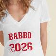 Proud Babbo Of a Class Of 2026 Graduate For Graduation Women's Jersey Short Sleeve Deep V-Neck Tshirt