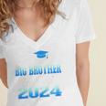 Proud Big Brother Of 5th Grade Graduate 2024 Graduation Women's Jersey Short Sleeve Deep V-Neck Tshirt