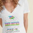 Proud Bonus Brother Of PreK School Graduate 2024 Graduation Premium Women's Jersey Short Sleeve Deep V-Neck Tshirt
