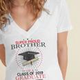 Proud Brother The Class Of 2019 Graduate Graduation Shirt Women's Jersey Short Sleeve Deep V-Neck Tshirt